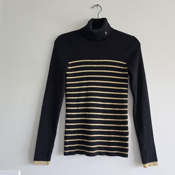 Lauren Ralph Lauren Sweaters - Lauren Ralph Lauren Black and Gold Striped Women's Sweater M